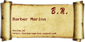 Barber Marina névjegykártya